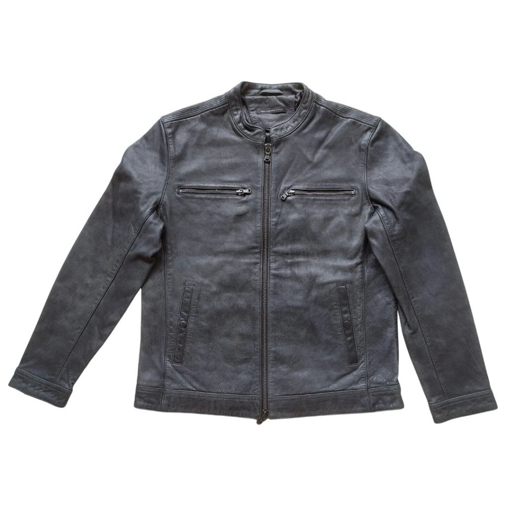 JOHN VARVATOS STAR USA BAND COLLAR LEATHER JACKET - Picture 1 of 10